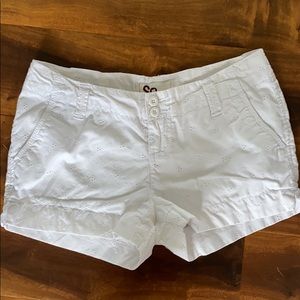 So white eyelet shorts